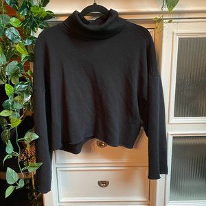 American Eagle Cropped Turtleneck Wide Arm Sweatshirt